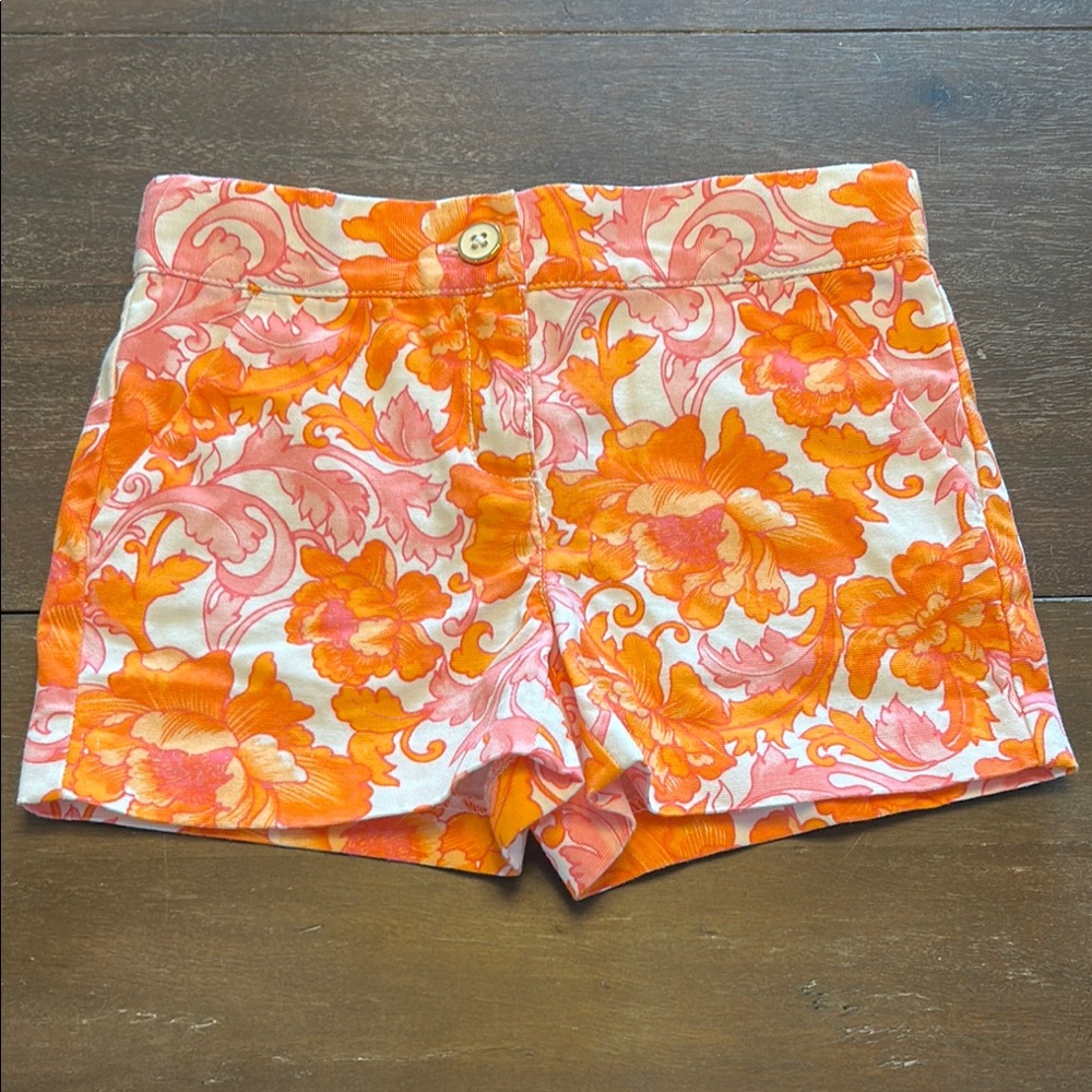 New Janie and Jack Pink/Orange Cotton Girls Shorts
